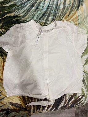 White Short Sleeve Front-Tie Top lululemon